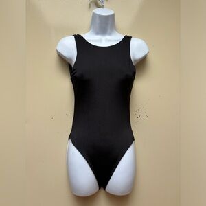 Black Open Back Body Suit / Bathing Suit